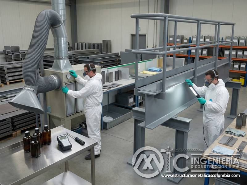 Análisis de COV y ventilación técnica en pintura industrial para estructuras metálicas en Bogotá, Colombia. Montajes, Ingeniería y Construcción. MIC SAS.