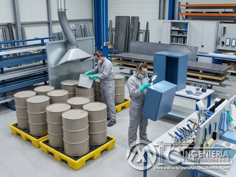 Recolección de residuos de pintura industrial con envases cerrados y manejo técnico en Bogotá, Colombia. Montajes, Ingeniería y Construcción. MIC SAS.