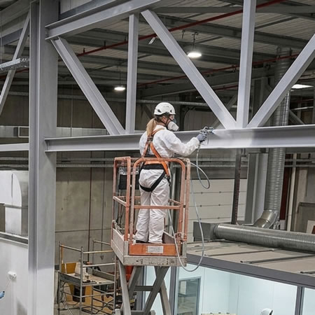 Recubrimiento ignífugo que reacciona al calor y forma una barrera térmica aislante en Bogotá, Colombia. Montajes, Ingeniería y Construcción. MIC SAS.