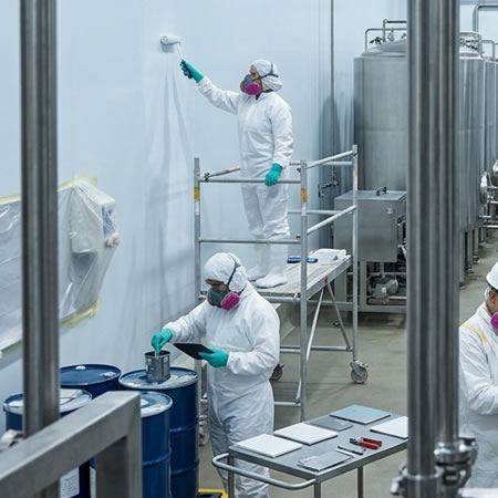 Recubrimiento higiénico con agentes activos para áreas alimentarias, médicas y farmacéuticas en Bogotá, Colombia. Montajes, Ingeniería y Construcción. MIC SAS.