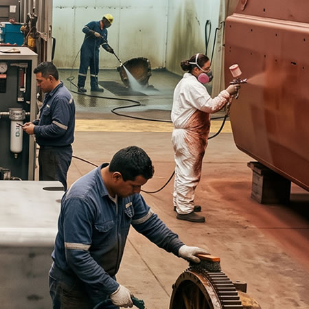 Cepillos, raspadores, lijadoras y pulidoras para remover capas débiles e imperfecciones en Bogotá, Colombia. Montajes, Ingeniería y Construcción. MIC SAS.