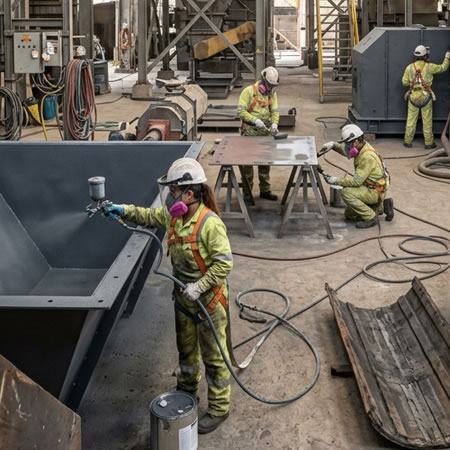 Resinas, pigmentos, aditivos y espesor controlado para reforzar la película protectora en Bogotá, Colombia. Montajes, Ingeniería y Construcción. MIC SAS.