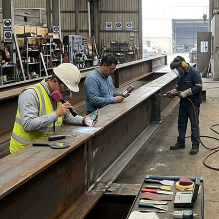 Detección de grasa, polvo, sales, humedad, óxido y defectos que afectan la adherencia en Bogotá, Colombia. Montajes, Ingeniería y Construcción. MIC SAS.