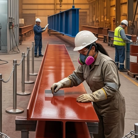 Secado por evaporación antes de manipular o aplicar la siguiente capa de pintura en Bogotá, Colombia. Montajes, Ingeniería y Construcción. MIC SAS.