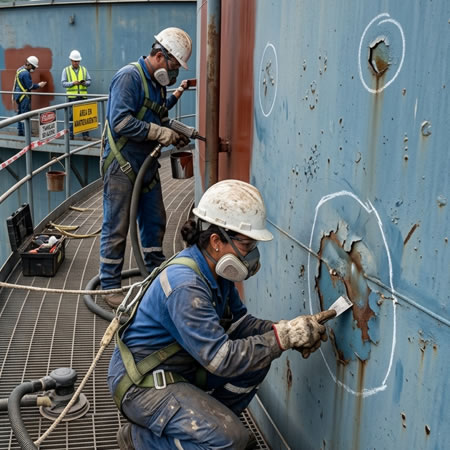Diagnóstico de grietas, ampollas, desprendimientos, corrosión y daños mecánicos en Bogotá, Colombia. Montajes, Ingeniería y Construcción. MIC SAS.