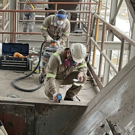 Daños por fricción, impacto, partículas, tránsito y contacto continuo sobre el recubrimiento en Bogotá, Colombia. Montajes, Ingeniería y Construcción. MIC SAS.