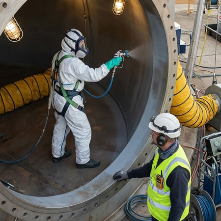 Protección respiratoria, corporal, ocular, facial y auditiva para los trabajadores aplicadores en Bogotá, Colombia. Montajes, Ingeniería y Construcción. MIC SAS.
