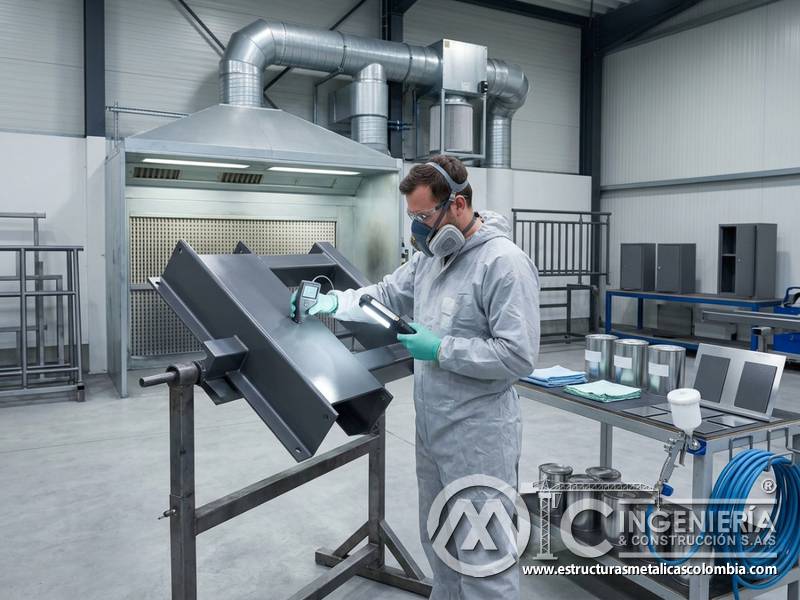Control de emisiones durante aplicación de pintura industrial para recubrimientos seguros y medibles en Bogotá, Colombia. Montajes, Ingeniería y Construcción. MIC SAS.
