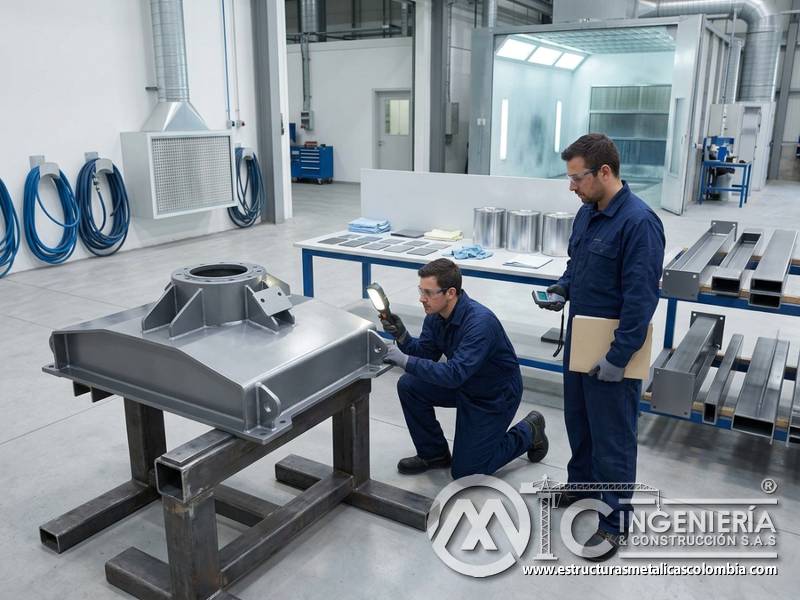 Seguridad verificada, trazabilidad del proceso y acabado metálico listo para operar con pintura industrial en Bogotá, Colombia. Montajes, Ingeniería y Construcción. MIC SAS.