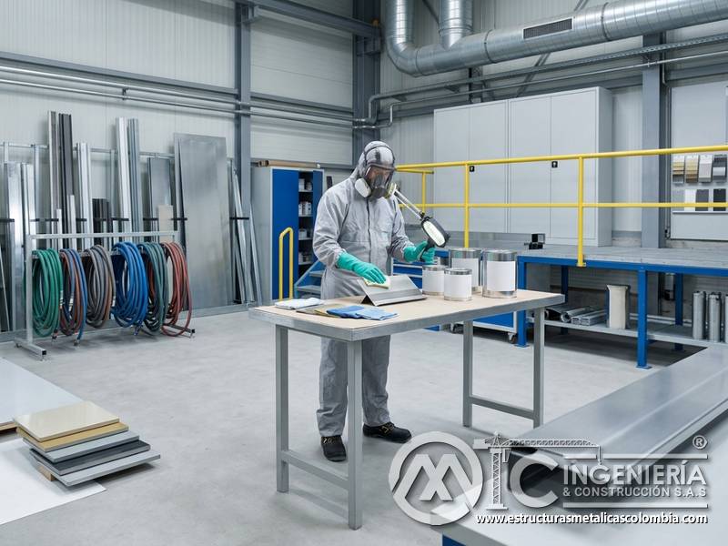 Evaluación de riesgos, EPP y compatibilidad de producto en pintura industrial para metal en Bogotá, Colombia. Montajes, Ingeniería y Construcción. MIC SAS.