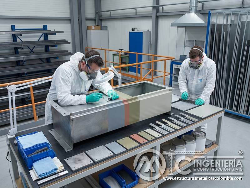 Compatibilidad entre capas, materiales y preparación del metal en sistemas de recubrimiento industrial en Bogotá, Colombia. Montajes, Ingeniería y Construcción. MIC SAS.