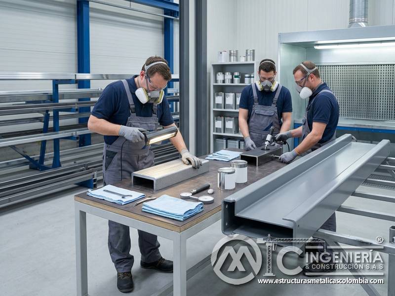 Métodos técnicos de preparación y pruebas de adherencia en recubrimiento industrial de acero en Bogotá, Colombia. Montajes, Ingeniería y Construcción. MIC SAS.