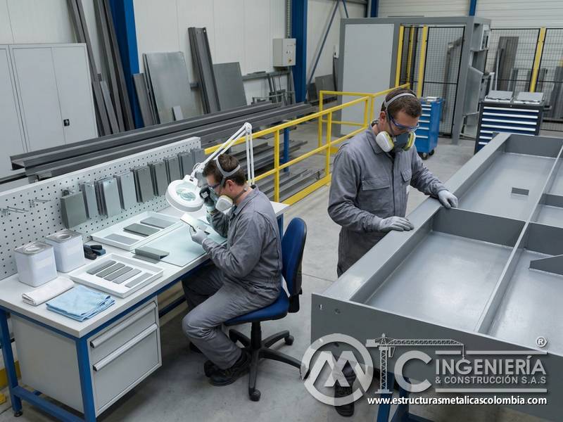 Ensayos de corrosión y control de calidad en pintura industrial para acero protegido en Bogotá, Colombia. Montajes, Ingeniería y Construcción. MIC SAS.