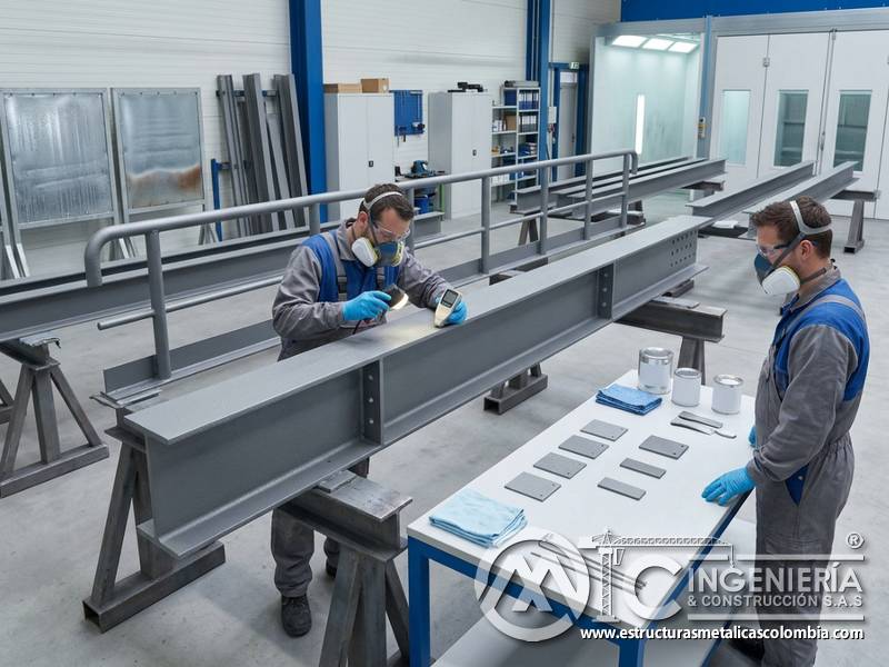 Sistemas de pintura industrial diseñados para ambientes corrosivos y protección de estructuras metálicas en Bogotá, Colombia. Montajes, Ingeniería y Construcción. MIC SAS.