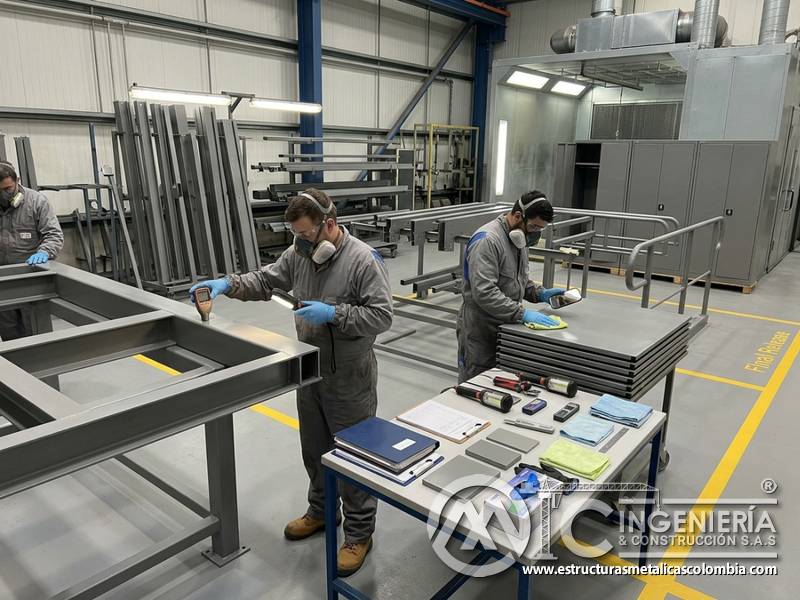 Cierre técnico con inspección, trazabilidad de proceso y liberación de superficies metálicas con pintura industrial en Bogotá, Colombia. Montajes, Ingeniería y Construcción. MIC SAS.