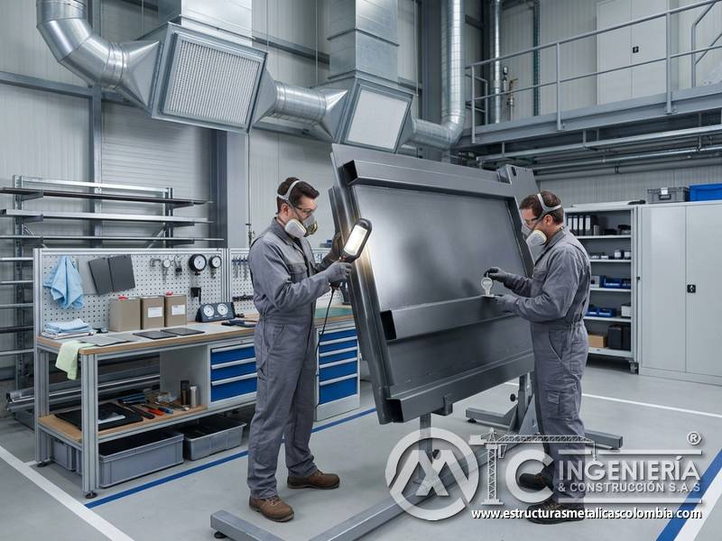 Monitoreo ambiental y control de calidad del aire en acabados de pintura industrial sobre metal en Bogotá, Colombia. Montajes, Ingeniería y Construcción. MIC SAS.