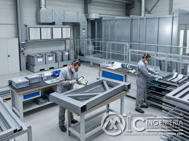 Procesos limpios, monitoreo de emisiones y control técnico de materiales en pintura industrial en Bogotá, Colombia. Montajes, Ingeniería y Construcción. MIC SAS.