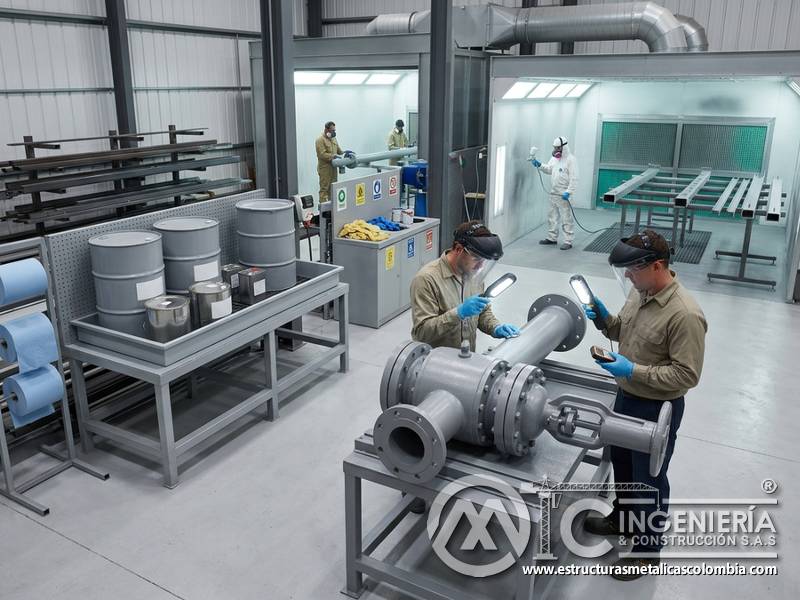 Prevención de derrames y gestión de sobrantes en pintura industrial para activos metálicos en Bogotá, Colombia. Montajes, Ingeniería y Construcción. MIC SAS.