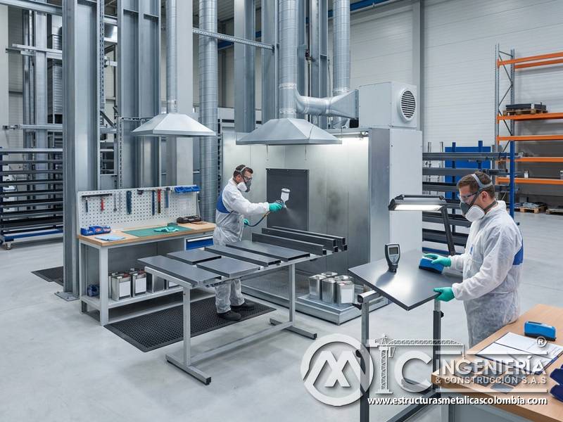Manejo responsable de COV y ventilación técnica en recubrimientos industriales para superficies metálicas en Bogotá, Colombia. Montajes, Ingeniería y Construcción. MIC SAS.