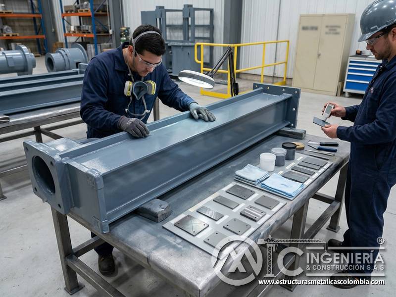 Pruebas de desempeño y trazabilidad de muestras en recubrimiento industrial de acero en Bogotá, Colombia. Montajes, Ingeniería y Construcción. MIC SAS.