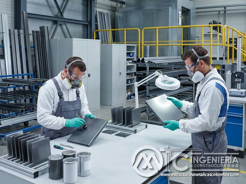 Pruebas de corte, rayado e impacto en pintura industrial para superficies metálicas resistentes en Bogotá, Colombia. Montajes, Ingeniería y Construcción. MIC SAS.
