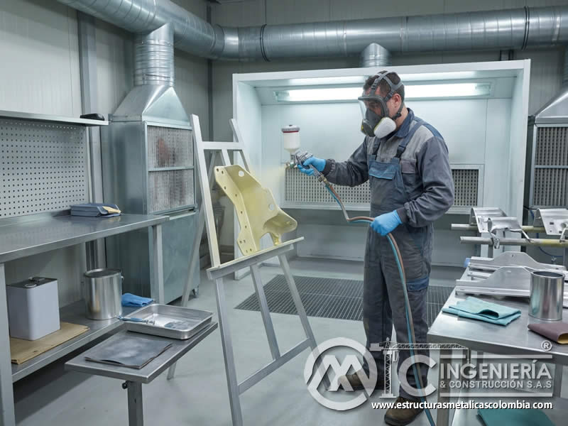 Wash primer aplicado en sustratos metálicos especiales en Bogotá, Colombia. Montajes, Ingeniería y Construcción. MIC SAS.
