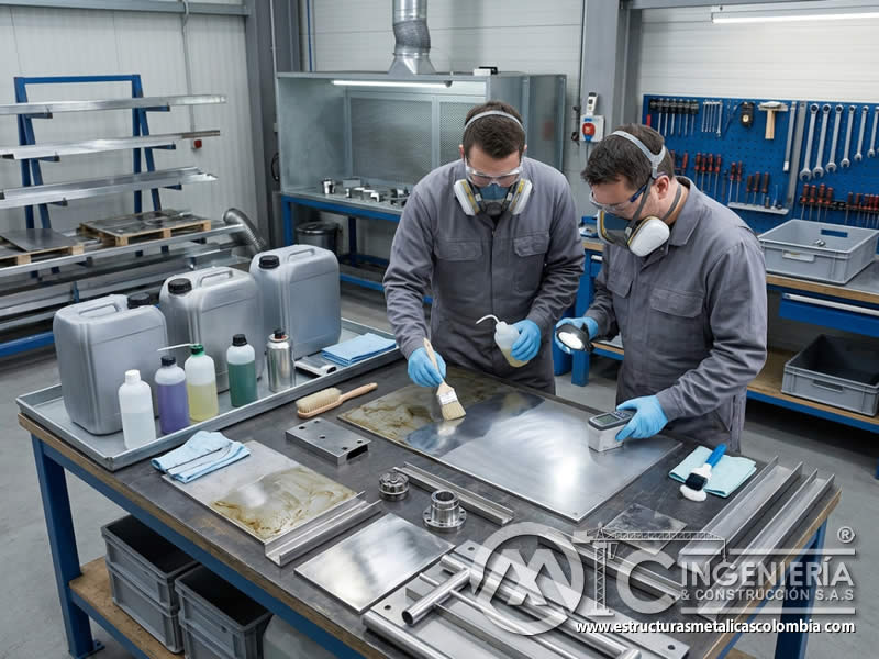 Elección de producto químico para desengrase de metal en Bogotá, Colombia. Montajes, Ingeniería y Construcción. MIC SAS.