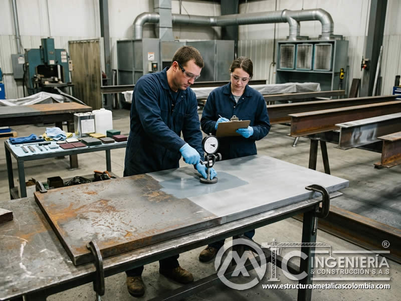 Prueba de adherencia de pintura sobre metal preparado sin corrosión en Bogotá, Colombia. Montajes, Ingeniería y Construcción. MIC SAS.