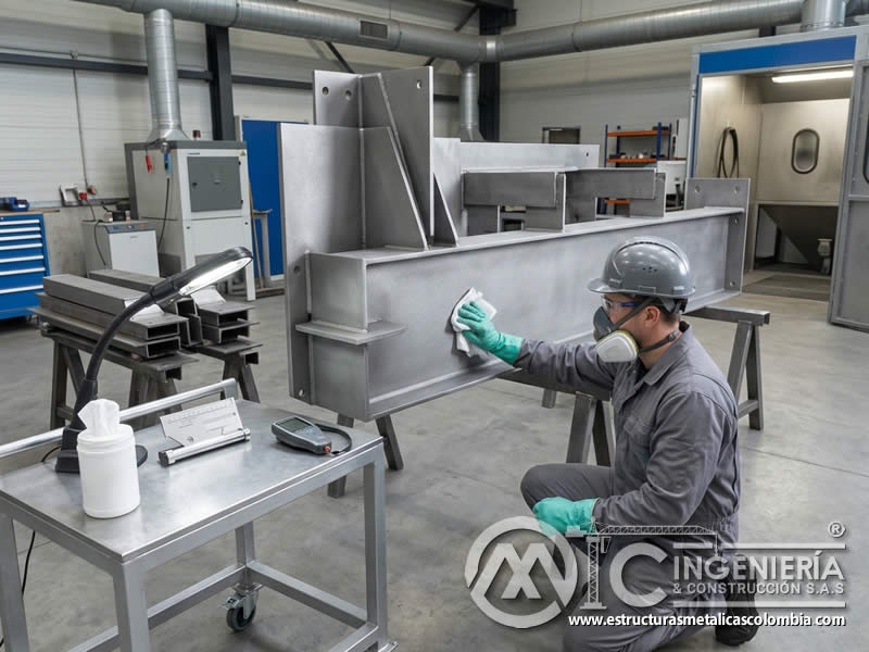 Durabilidad de pintura industrial sobre metal desoxidado y preparado en Bogotá, Colombia. Montajes, Ingeniería y Construcción. MIC SAS.