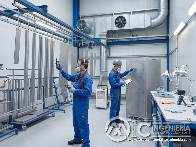 Condiciones ambientales en preparación de superficies para pintura industrial en Bogotá, Colombia. Montajes, Ingeniería y Construcción. MIC SAS.
