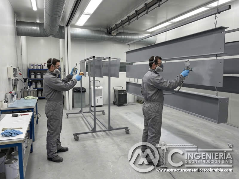 Control de temperatura durante aplicación de imprimación industrial en Bogotá, Colombia. Montajes, Ingeniería y Construcción. MIC SAS.