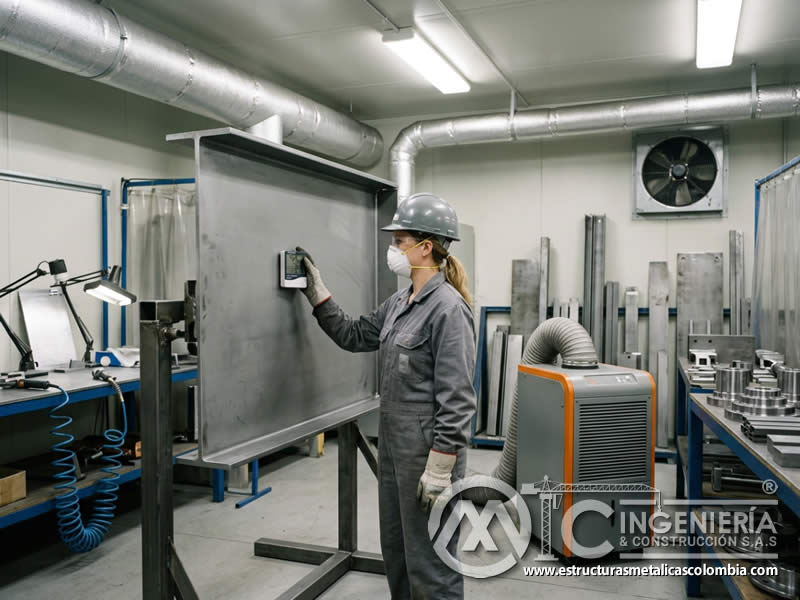 Deshumidificadores en área de preparación superficial industrial en Bogotá, Colombia. Montajes, Ingeniería y Construcción. MIC SAS.
