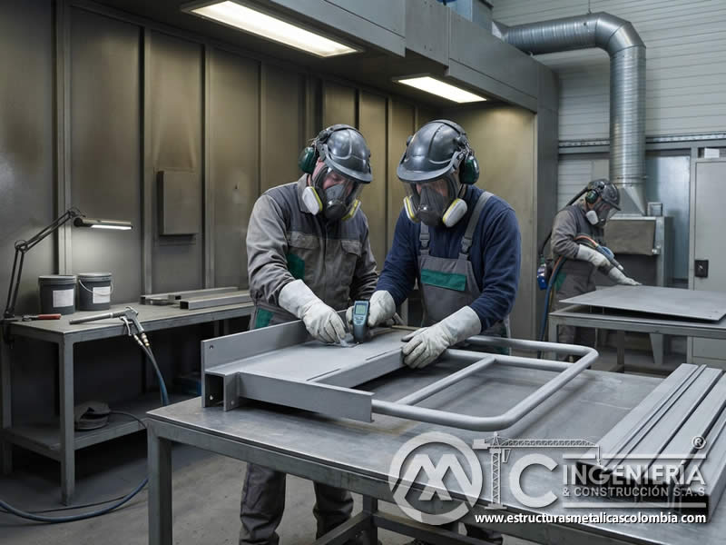 Granallado industrial para generar rugosidad uniforme y mejorar adherencia del acabado en Bogotá, Colombia. Montajes, Ingeniería y Construcción. MIC SAS.