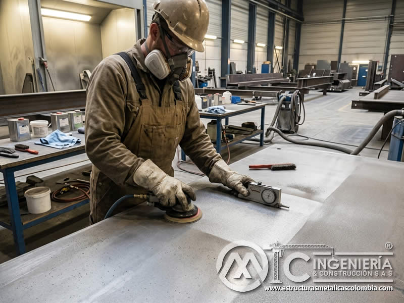 Perfil de anclaje controlado sobre metal para aumentar durabilidad del recubrimiento en Bogotá, Colombia. Montajes, Ingeniería y Construcción. MIC SAS.