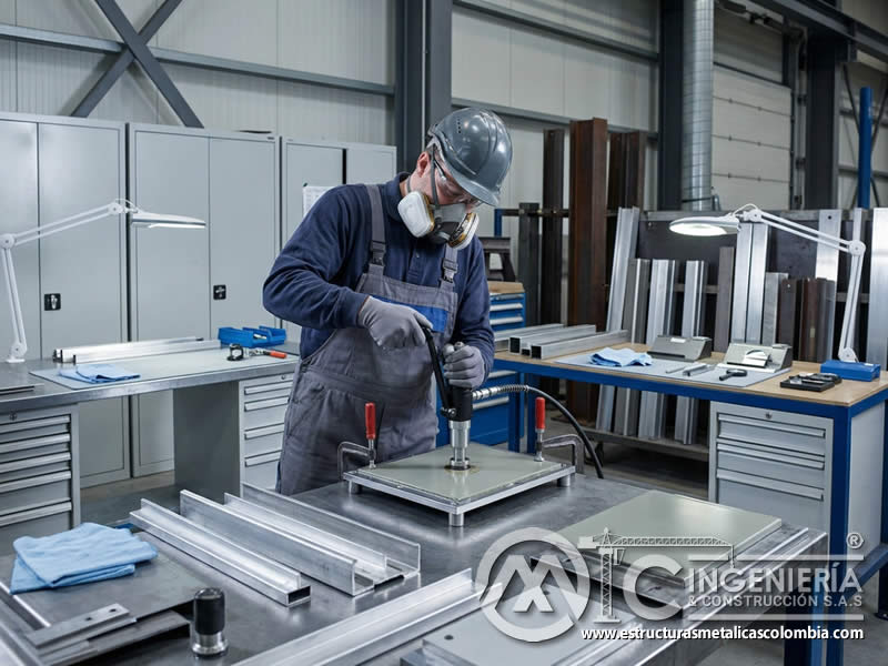 Pruebas de adherencia para pintura industrial sobre metal en Bogotá, Colombia. Montajes, Ingeniería y Construcción. MIC SAS.