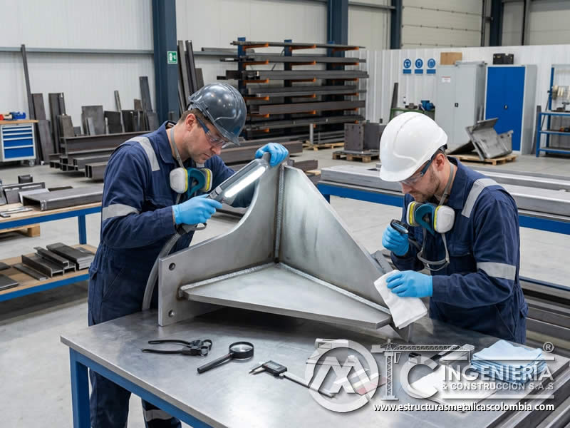Inspección y evaluación de superficie para recubrimiento industrial en Bogotá, Colombia. Montajes, Ingeniería y Construcción. MIC SAS.