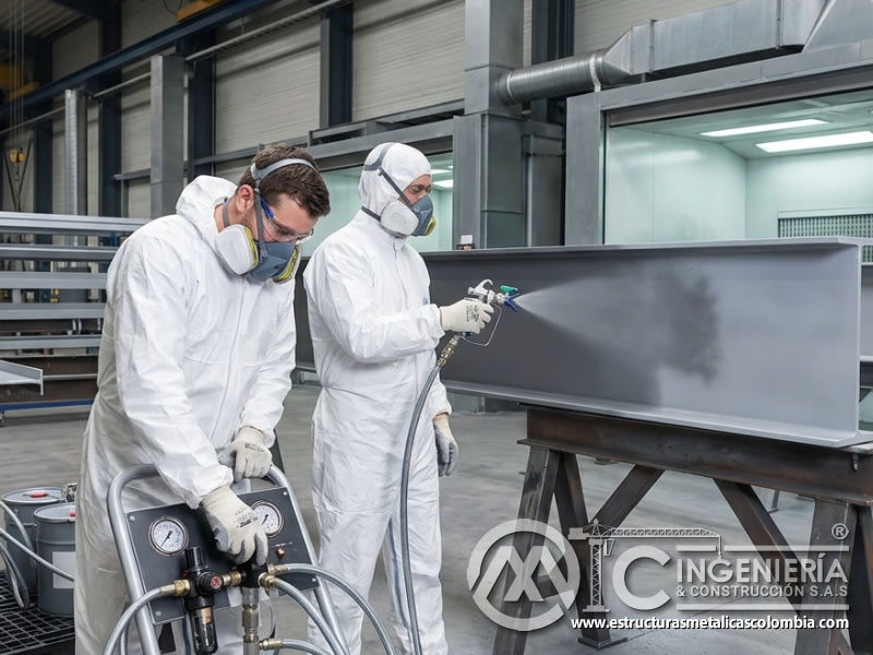 Ajuste de presión para aplicación de pintura industrial por pulverización en Bogotá, Colombia. Montajes, Ingeniería y Construcción. MIC SAS.