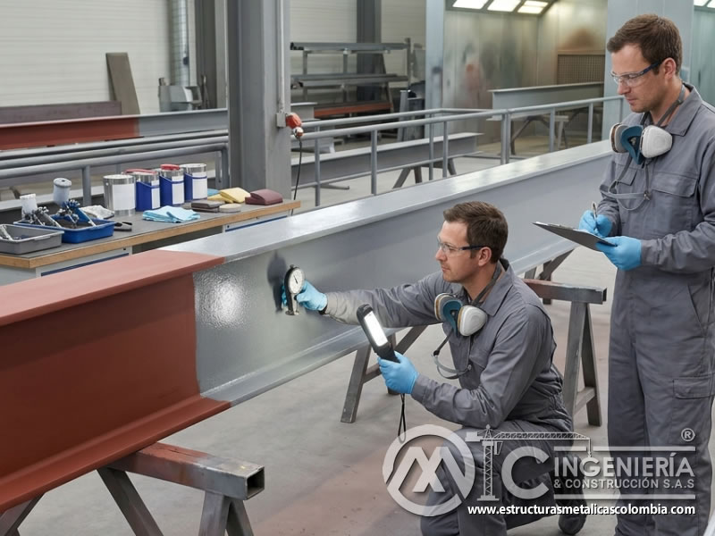 Control de espesor entre capas de pintura industrial en Bogotá, Colombia. Montajes, Ingeniería y Construcción. MIC SAS.