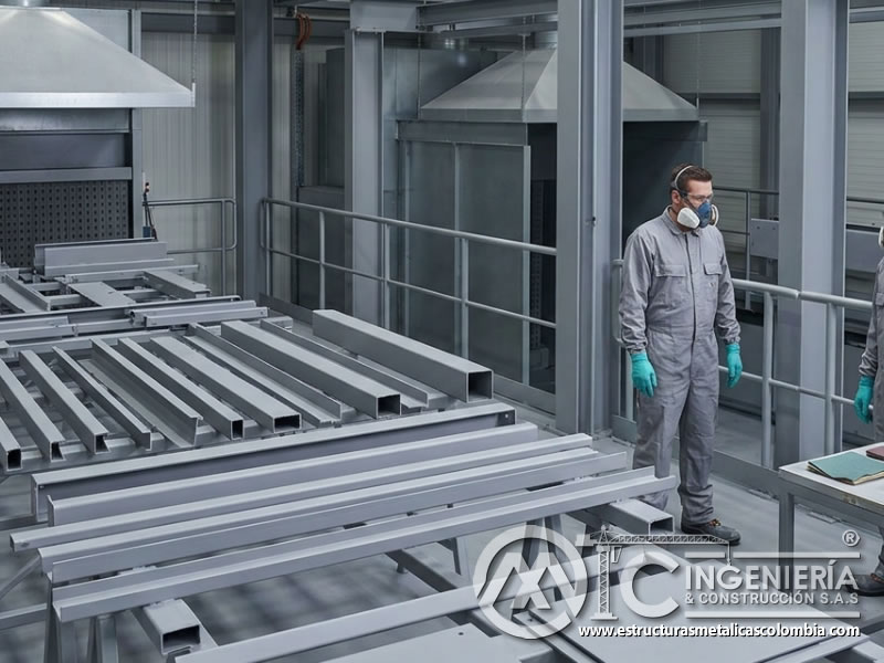 Secado controlado de capa primaria de pintura industrial en Bogotá, Colombia. Montajes, Ingeniería y Construcción. MIC SAS.