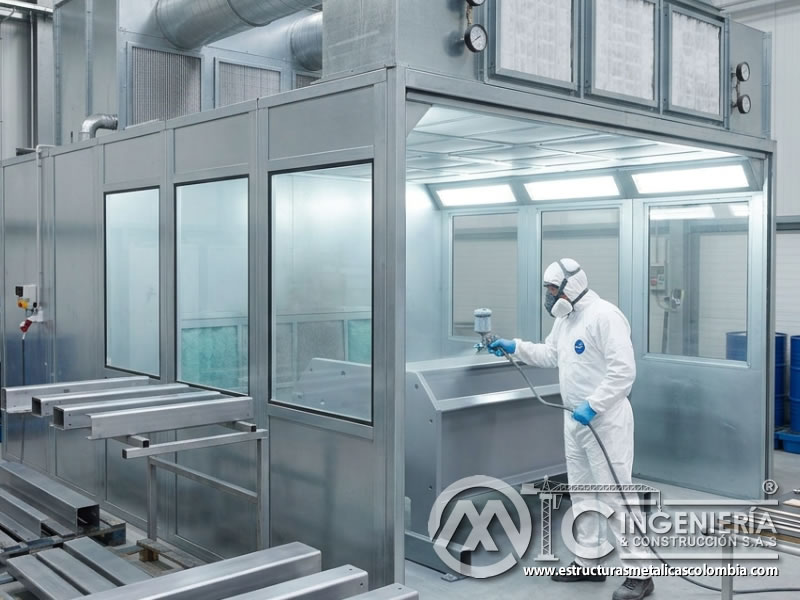 Aplicación de pintura industrial con baja contaminación en Bogotá, Colombia. Montajes, Ingeniería y Construcción. MIC SAS.