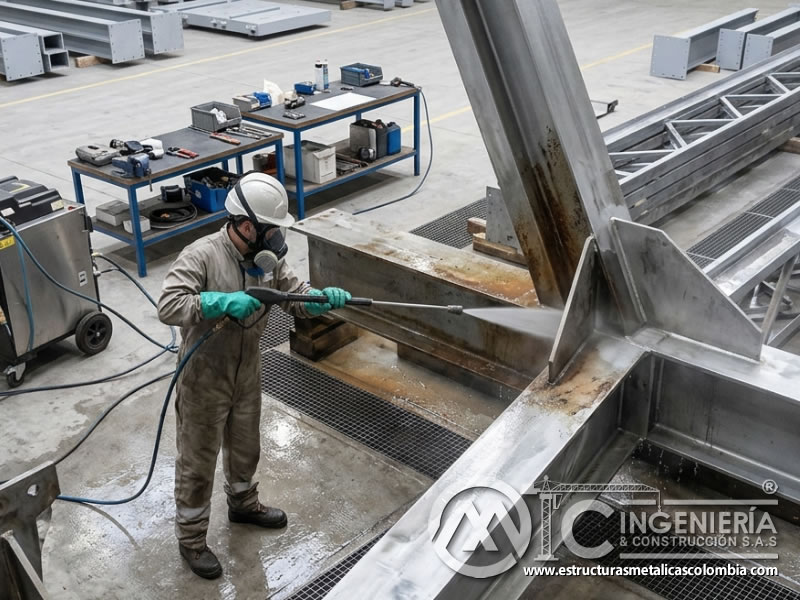 Equipos de limpieza a presión para pintura industrial en Bogotá, Colombia. Montajes, Ingeniería y Construcción. MIC SAS.