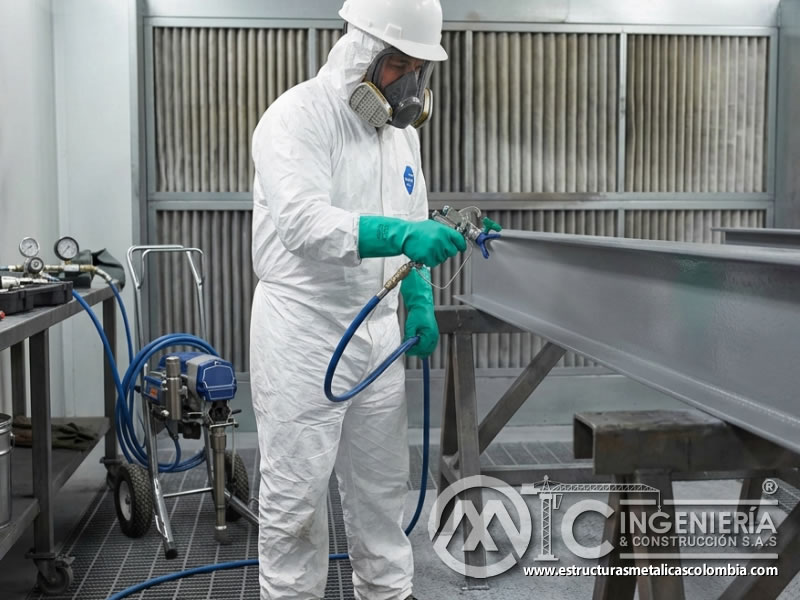 EPP para aplicación de pintura industrial en Bogotá, Colombia. Montajes, Ingeniería y Construcción. MIC SAS.