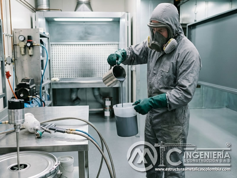 Medición y control de viscosidad en pintura industrial en Bogotá, Colombia. Montajes, Ingeniería y Construcción. MIC SAS.
