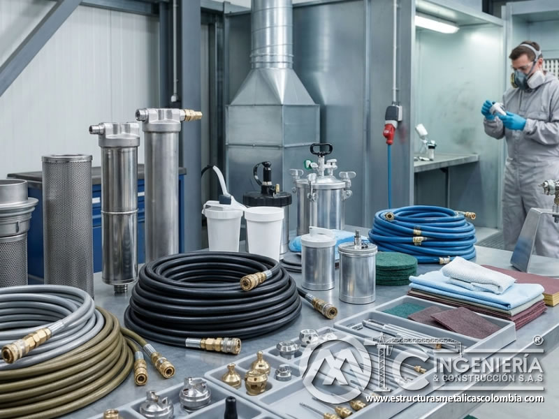 Accesorios y consumibles para equipos de pintura industrial en Bogotá, Colombia. Montajes, Ingeniería y Construcción. MIC SAS.