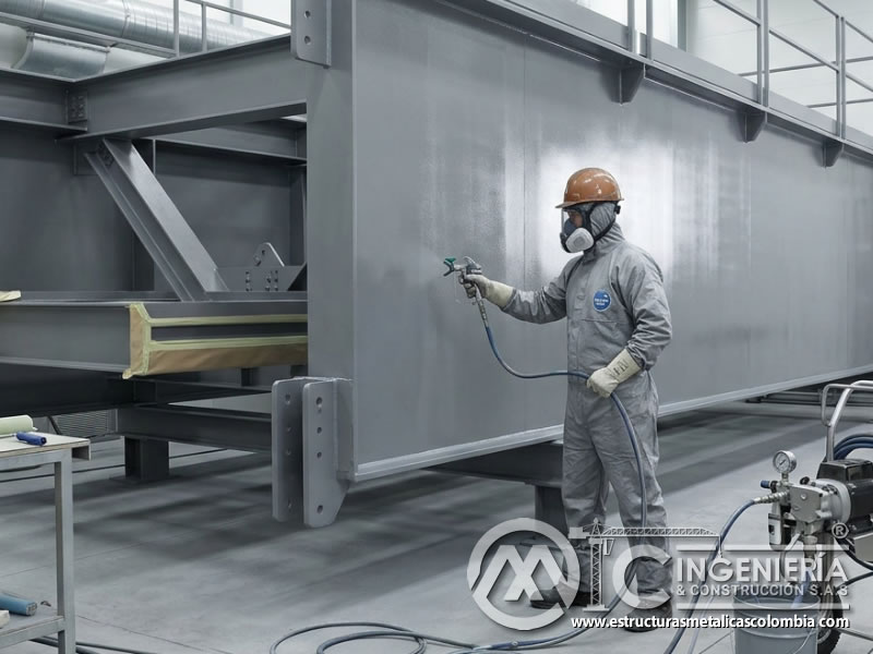 Equipo airless para aplicación de pintura industrial en Bogotá, Colombia. Montajes, Ingeniería y Construcción. MIC SAS.