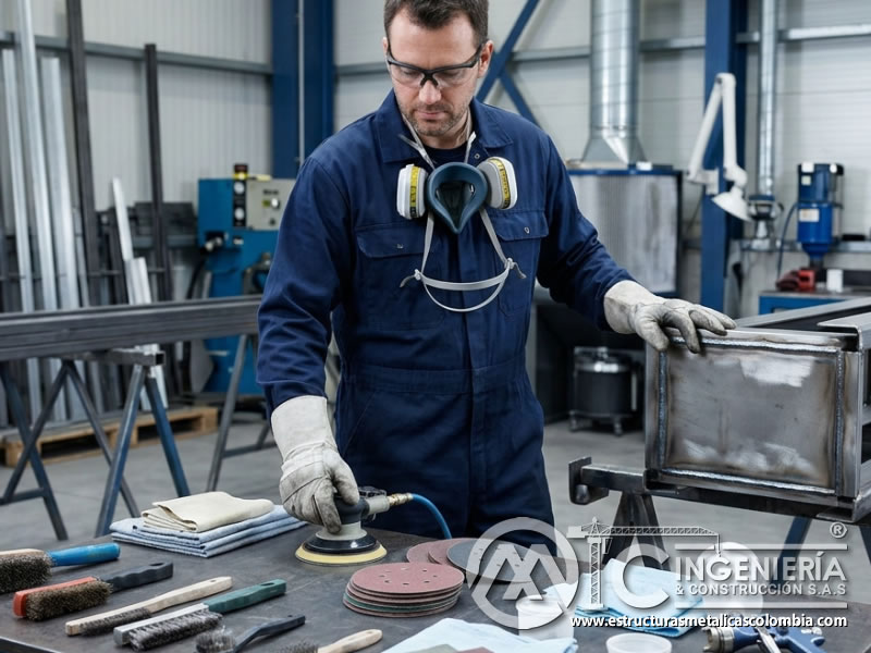 Selección de herramientas para preparación de pintura industrial en Bogotá, Colombia. Montajes, Ingeniería y Construcción. MIC SAS.
