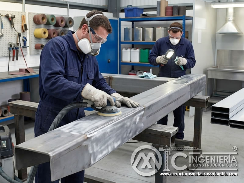 Equipos de seguridad en preparación de pintura industrial en Bogotá, Colombia. Montajes, Ingeniería y Construcción. MIC SAS.