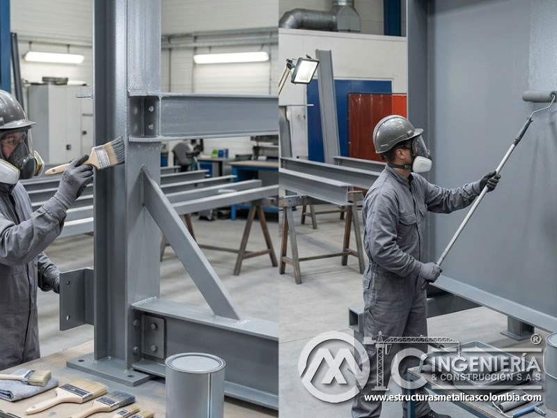 Eficiencia de brocha y rodillo en pintura industrial en Bogotá, Colombia. Montajes, Ingeniería y Construcción. MIC SAS.