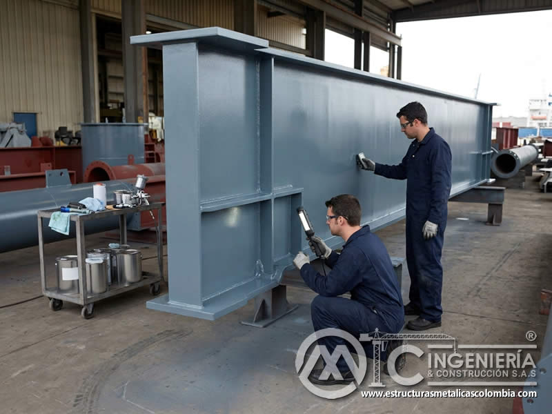 Pintura industrial en industria marítima para proteger estructuras, embarcaciones y componentes frente a humedad salina y corrosión en Bogotá, Colombia. Montajes, Ingeniería y Construcción. MIC SAS.