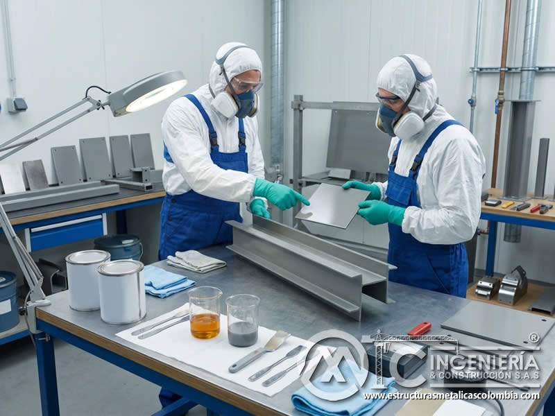 Inhibidores de corrosión en pintura industrial que reducen procesos de oxidación y protegen el sustrato metálico recubierto en Bogotá, Colombia. Montajes, Ingeniería y Construcción. MIC SAS.